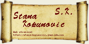 Stana Kopunović vizit kartica